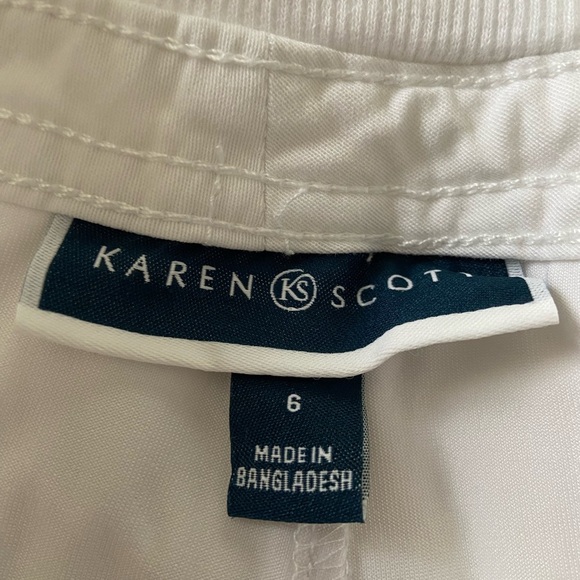Karen Scott Classic White Skort Stretch Waistband 2 Pockets Size 6 - Picture 3 of 12